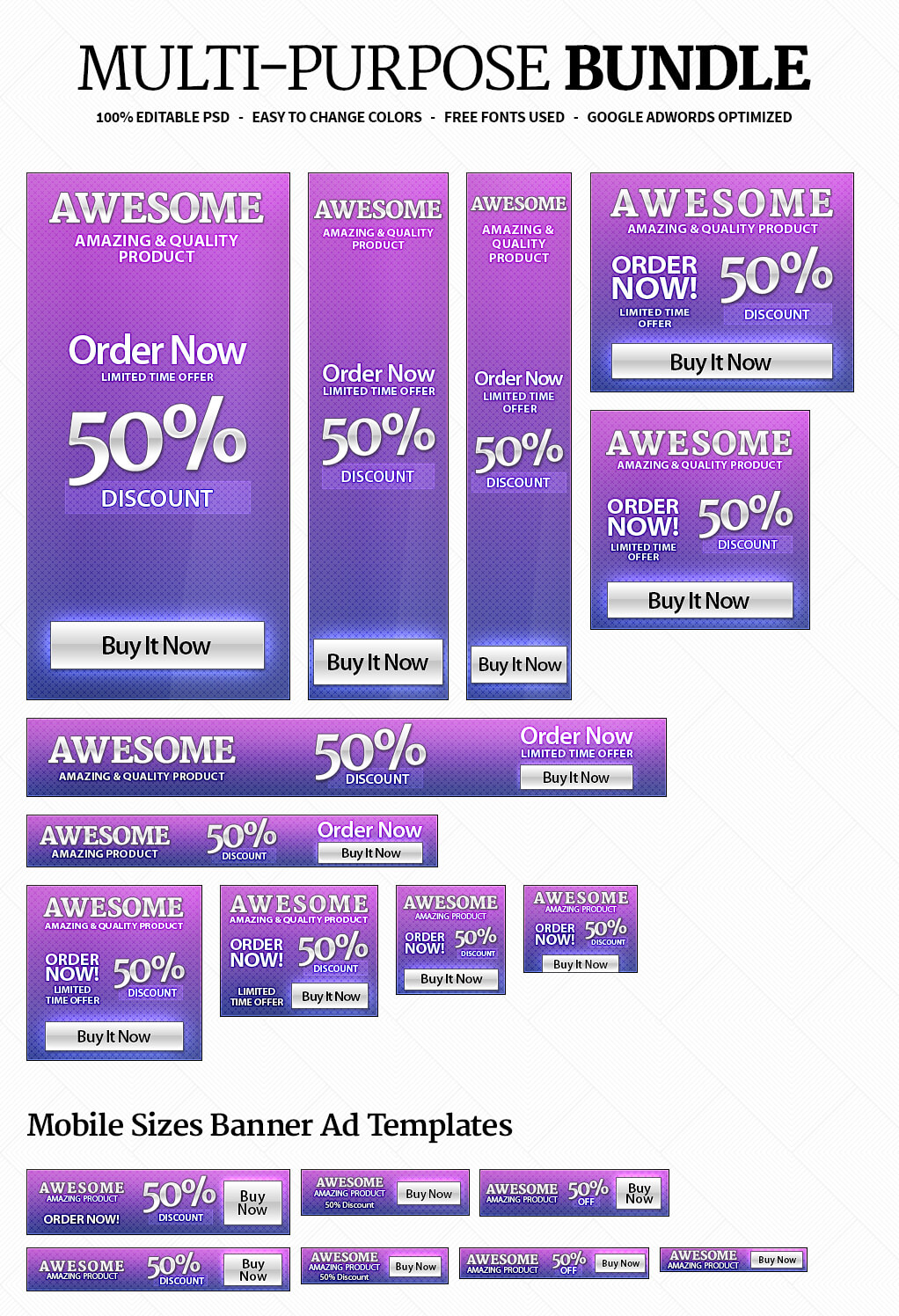 Awesome And Free Banner Ad Templates Pack With 18 Banner Pertaining To Free Online Banner Templates