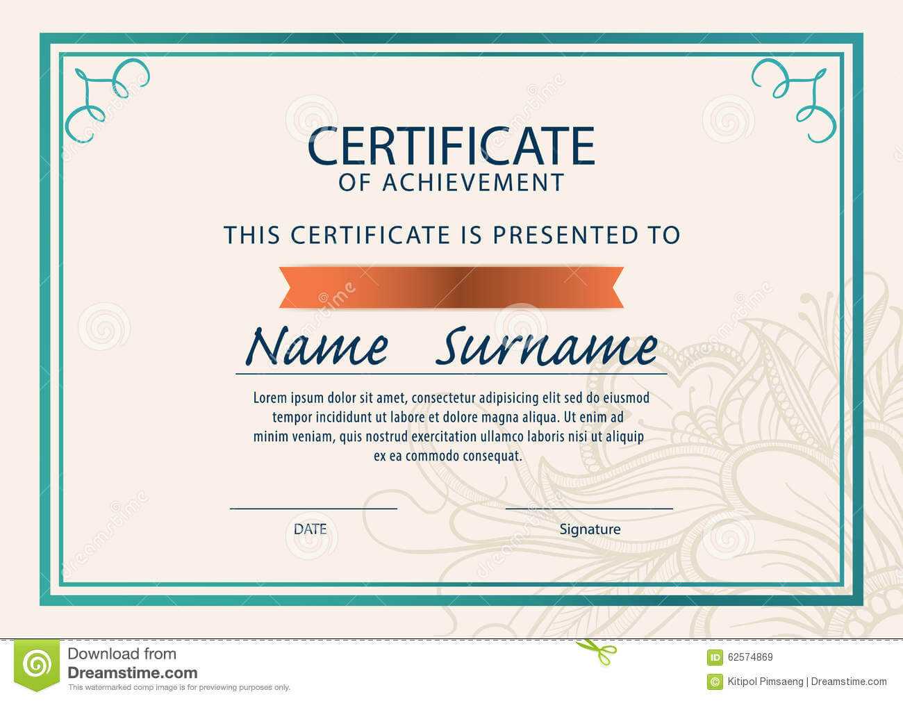 Awesome Collection For A4 Size Certificate Templates About With Regard To Certificate Template Size