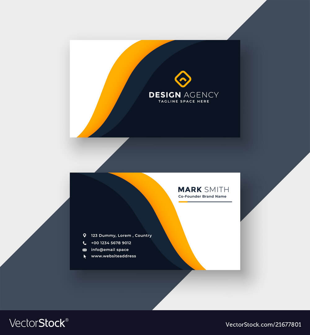 Awesome Yellow Business Card Template Regarding Visiting Card Illustrator Templates Download