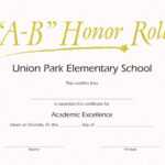 B Honor Roll Certificate Template Brochure Templates Inside Honor Roll Certificate Template
