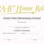 B Honor Roll Certificate Template Brochure Templates Inside Honor Roll Certificate Template