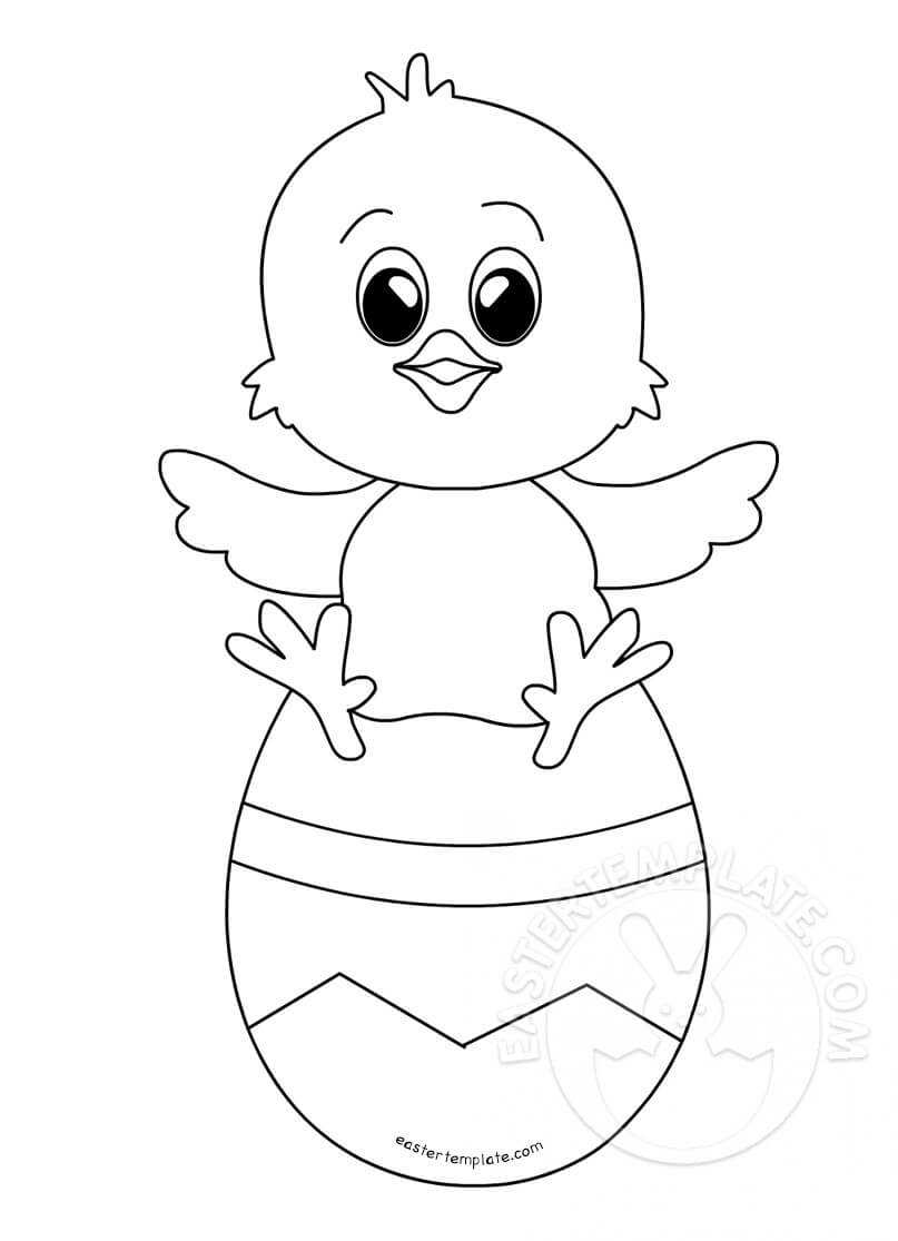 Baby Chick Sitting On Easter Egg | Easter Template Regarding Easter Chick Card Template