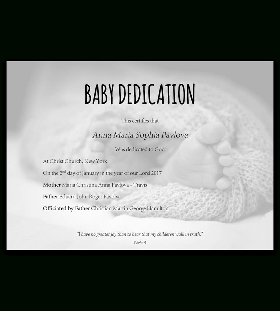 Baby Dedication Certificate Template For Word [Free Printable] Throughout Baby Christening Certificate Template