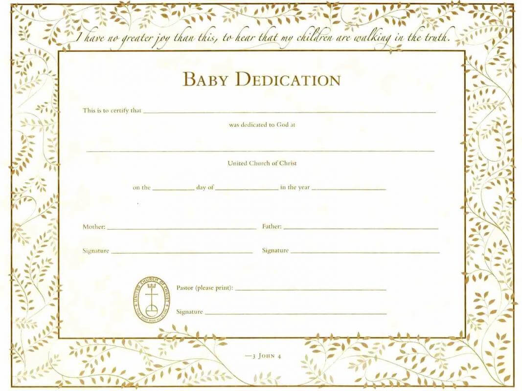 Baby Dedication Certificate Within Baby Christening Certificate Template
