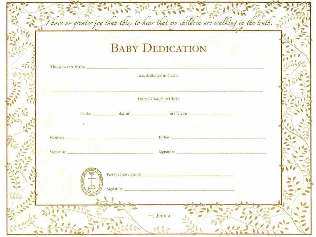 Baby Dedication Certificates | Template Business In Baby Dedication Certificate Template