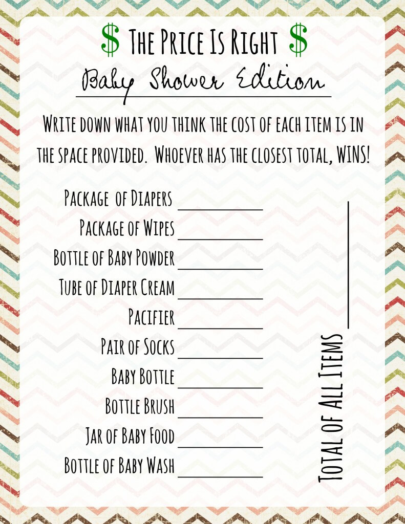 Baby Shower Games: Price Is Right – Frugal Fanatic Inside Price Is Right Powerpoint Template