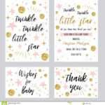 Baby Shower Girl Templates Twinkle Twinkle Little Star Text Regarding Template For Baby Shower Thank You Cards