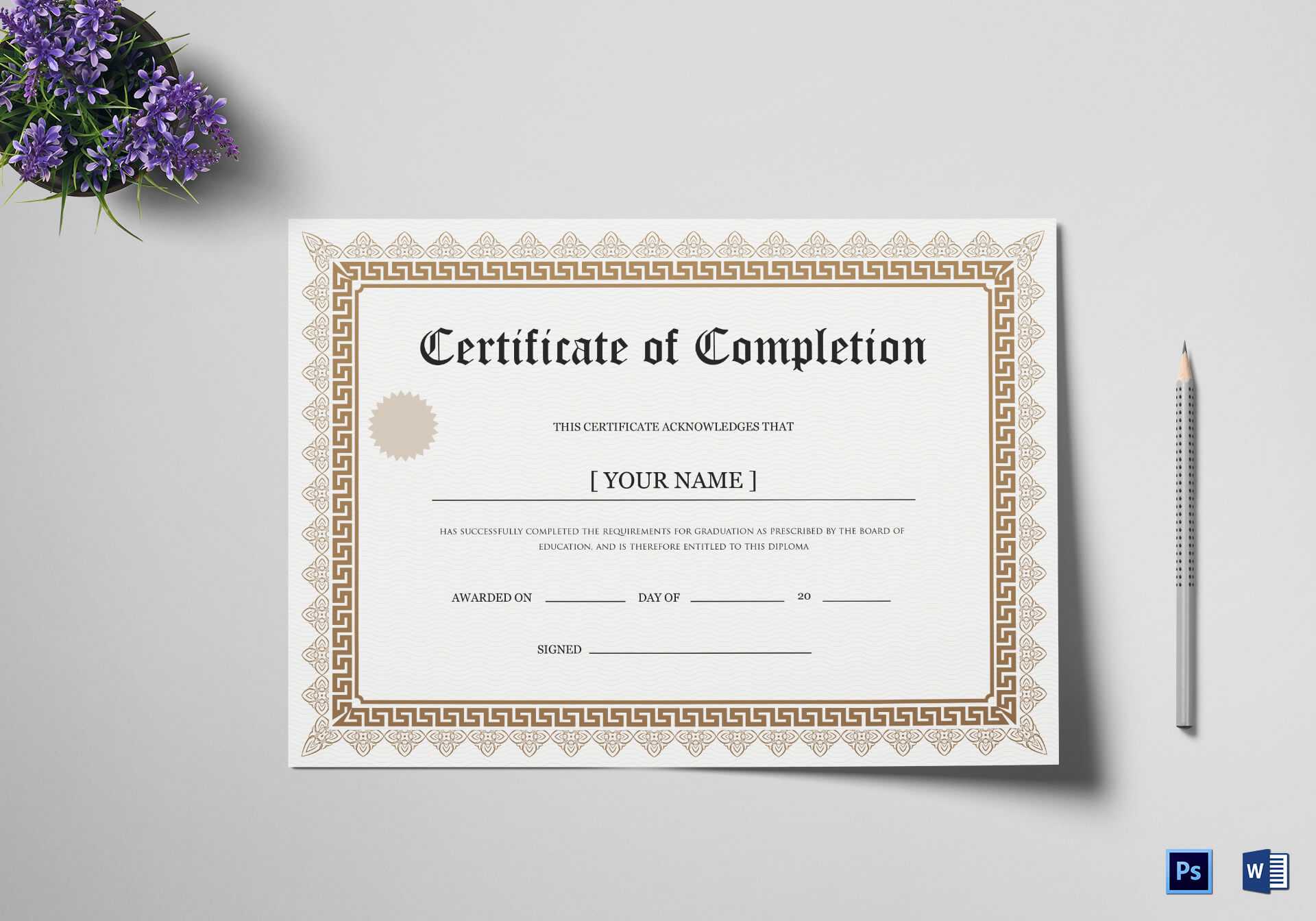 Bachelor Degree Completion Certificate Template Inside Doctorate Certificate Template