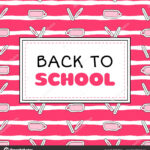 Back School Banner Template Vector Pink Girls Concept For College Banner Template
