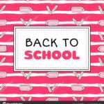 Back School Banner Template Vector Pink Girls Concept For College Banner Template