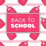 Back To School Banner Template Vector. Cute Girls Concept With.. Inside College Banner Template