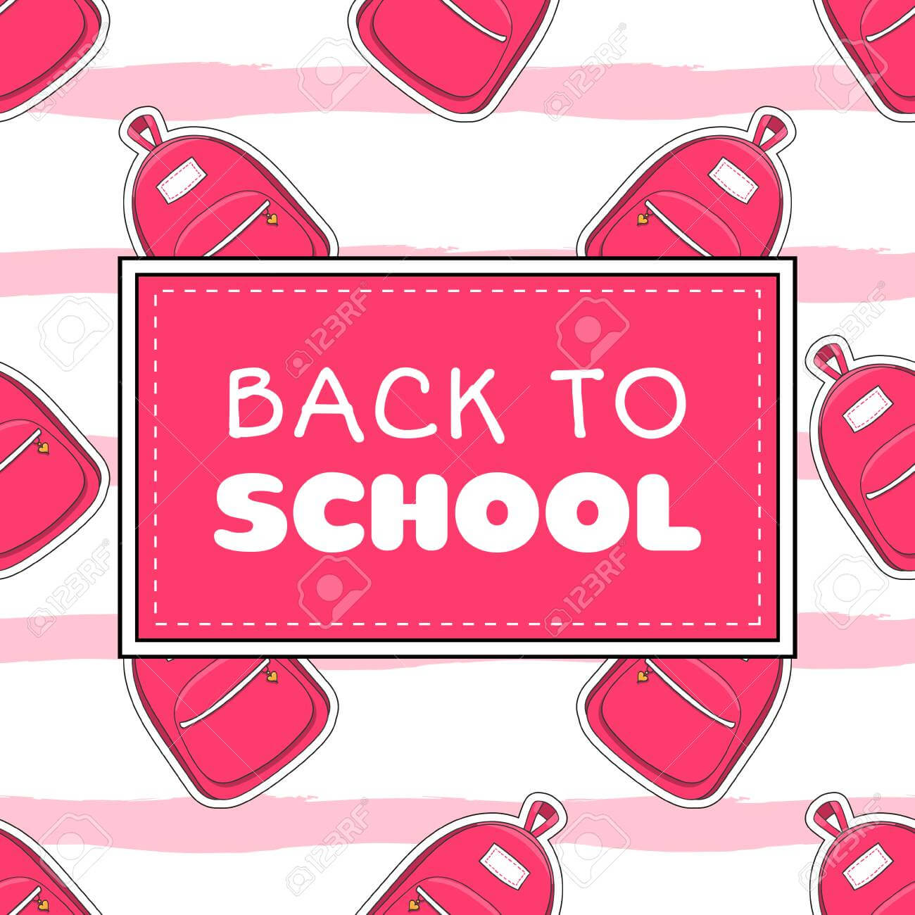 Back To School Banner Template Vector. Cute Girls Concept With.. Inside College Banner Template