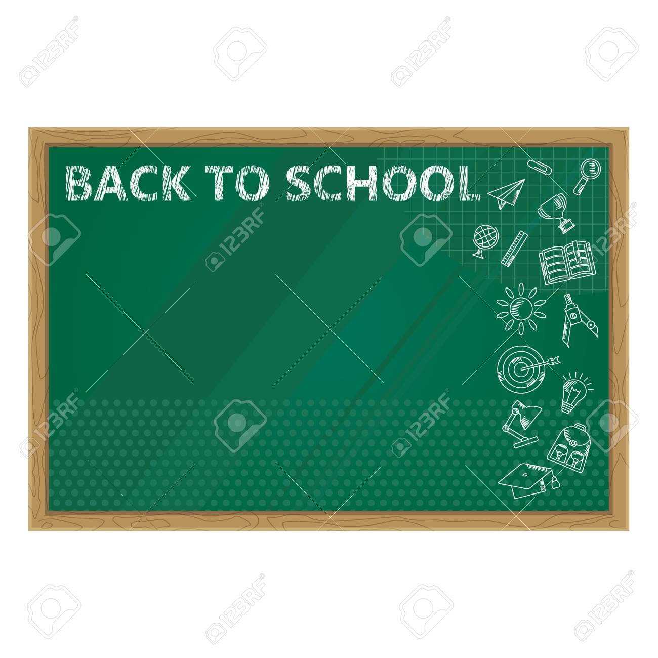 Back To School. Whiteboard In Classroom Poster And Banner Template.. With Classroom Banner Template