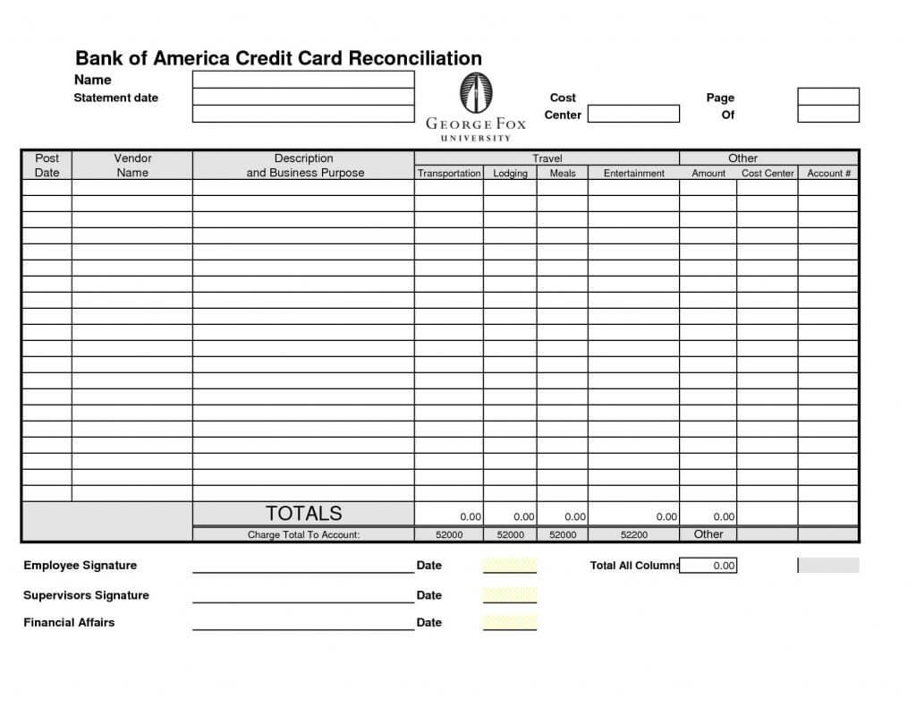 Bank Reconciliation Worksheet D365 Template Excel Free Throughout Credit Card Statement Template Excel