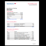 Bank, Statement, Bank America, Template, Income, Earnings In Blank Bank Statement Template Download