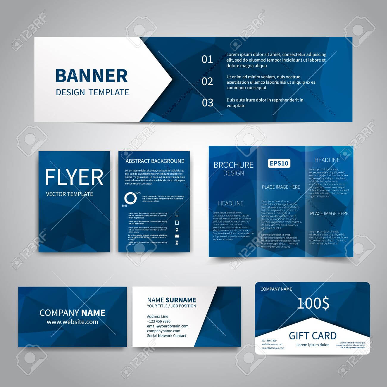 Banner, Flyers, Brochure, Business Cards, Gift Card Design Templates.. Throughout Advertising Cards Templates