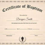 Baptism Certificate Design Template In Psd, Word Throughout Baptism Certificate Template Word