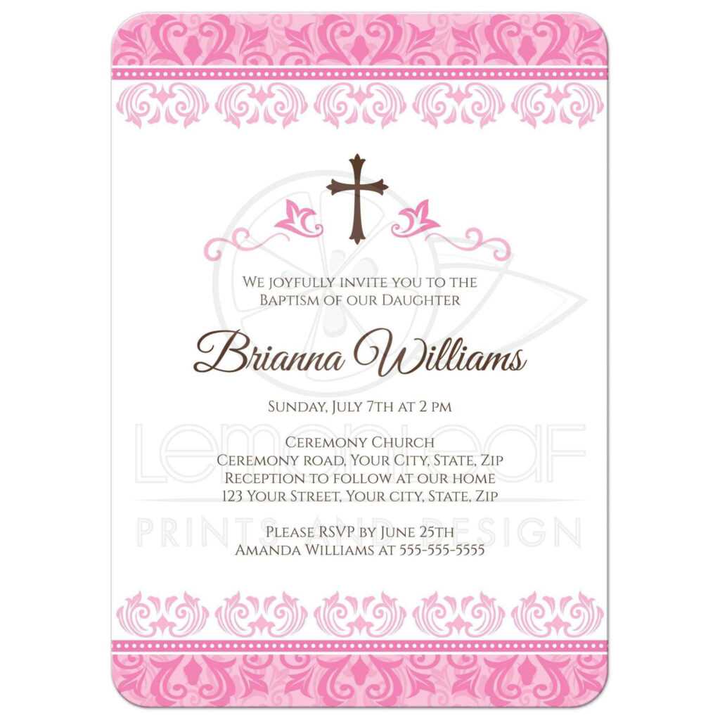 Blank Christening Invitation Templates Toptemplate.my.id