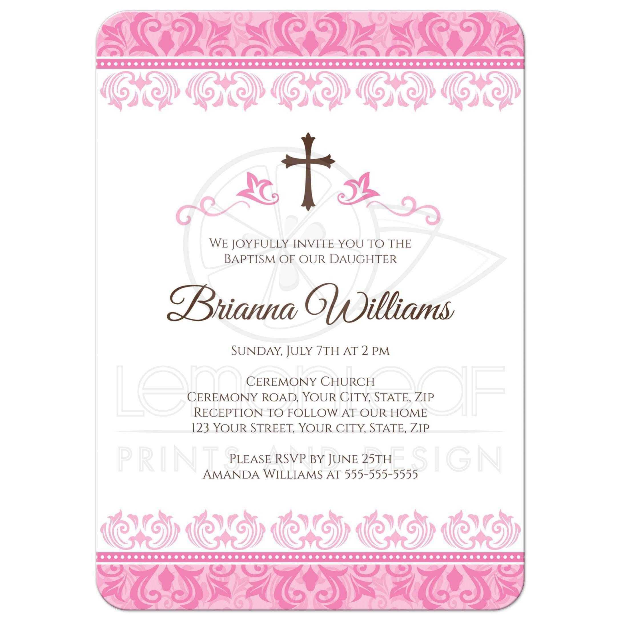 Baptism Invitation Wording Bible Verses | Baptism In Blank Christening Invitation Templates