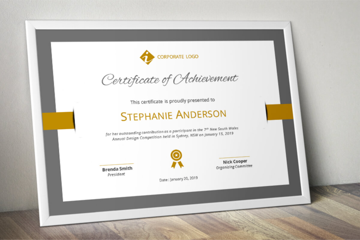 Bar Border Modern Word Event Certificate Template In Mock Certificate Template