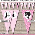 Barbie Party Banner Template For Free Printable Party Banner Templates