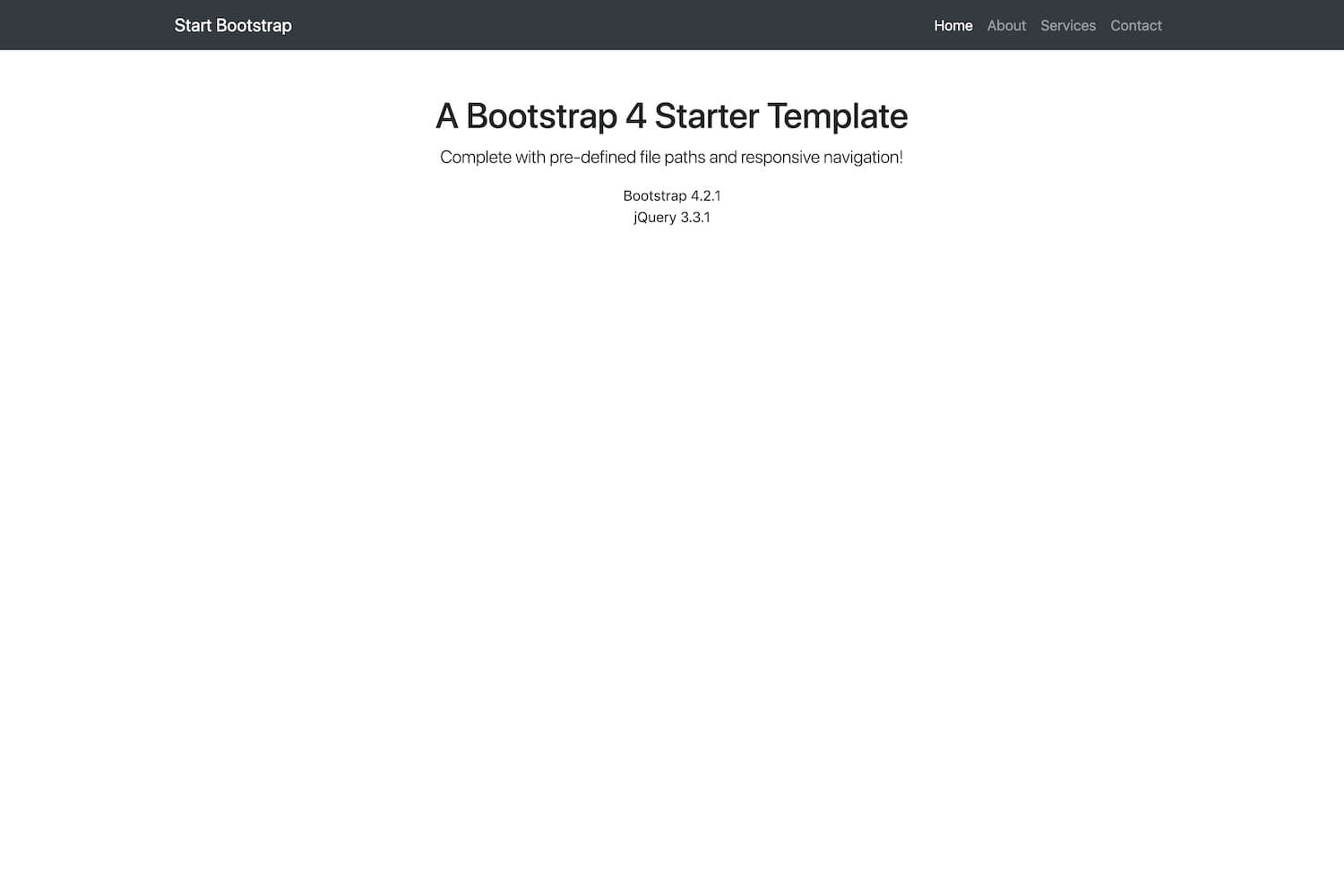 Bare – Bootstrap Starter Template – Start Bootstrap Intended For Html5 Blank Page Template