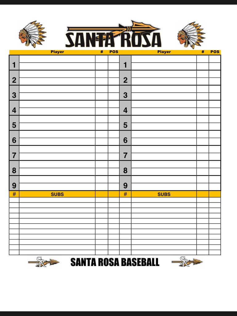 Baseball Dugout Chart | Baseball | Baseball Dugout, Baseball Throughout Dugout Lineup Card Template