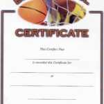 Basketball Award Certificate To Print | Activity Shelter Throughout Basketball Camp Certificate Template