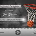 Basketball Participation Certificate Template In Basketball Certificate Template