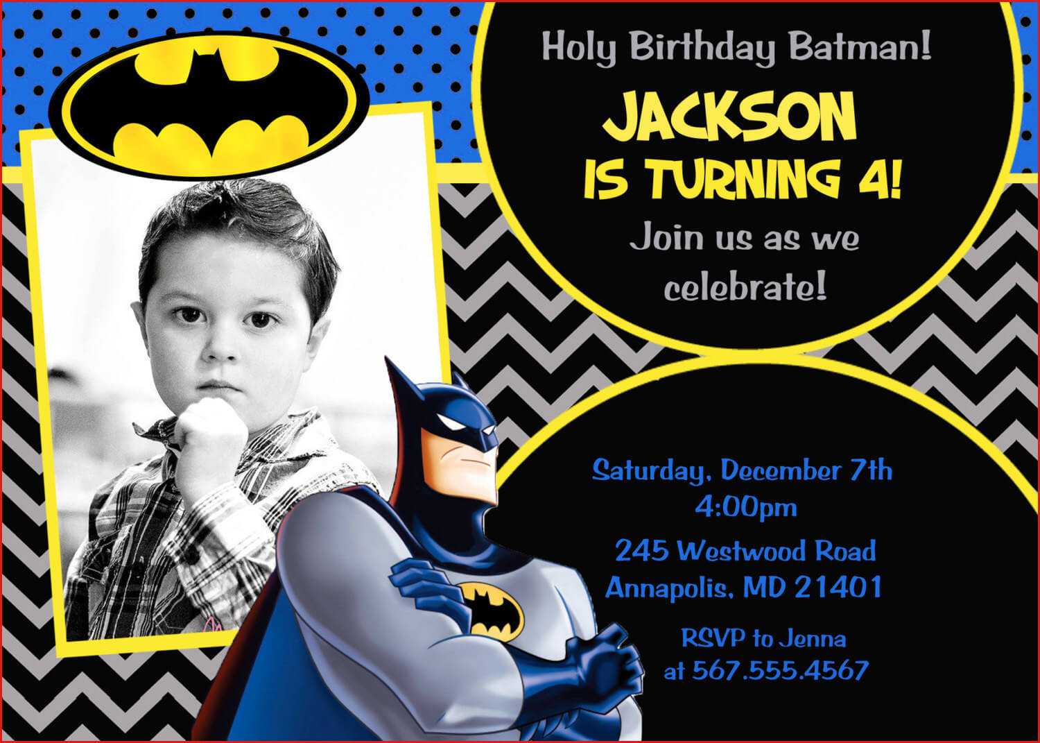 Batman Birthday Card Template Batman Superhero Birthday Throughout Batman Birthday Card Template