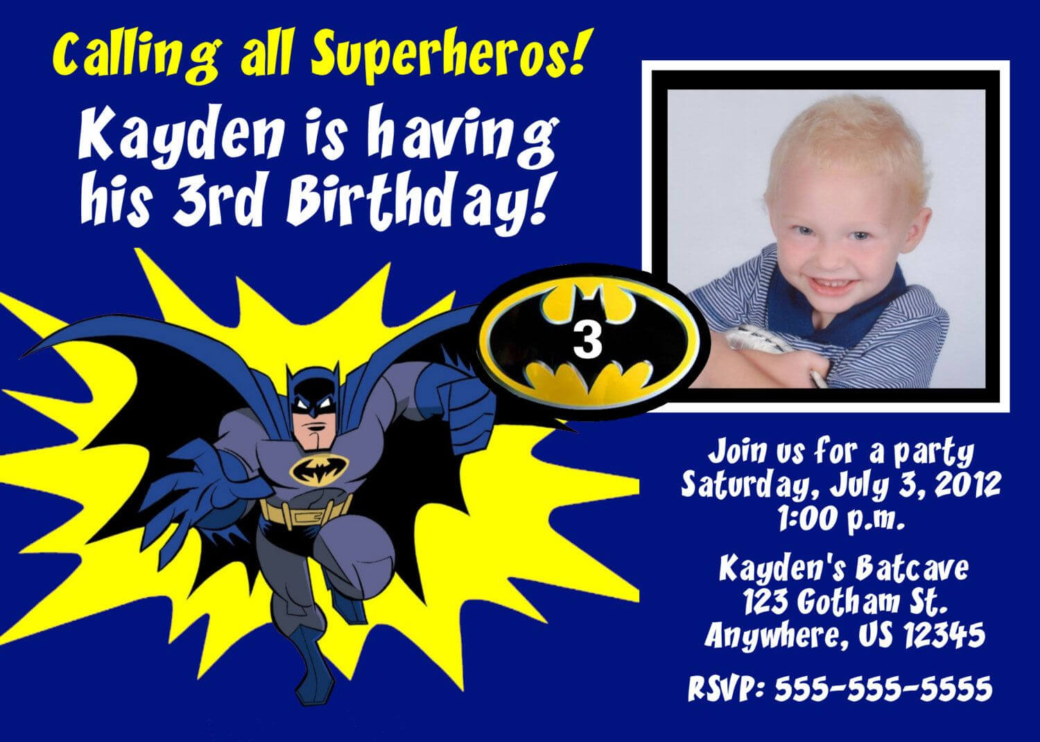 Batman Birthday Invitations Templates Ideas : Batman And In Superman Birthday Card Template