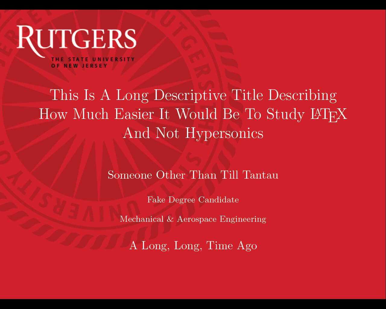 Beamer - Can I Specify Title Page Customization In A For Rutgers Powerpoint Template