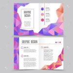 Beautiful Half Fold Brochure Template Design With Crystal Elements Inside Half Page Brochure Template