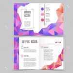 Beautiful Half Fold Brochure Template Design With Crystal Elements Inside Half Page Brochure Template