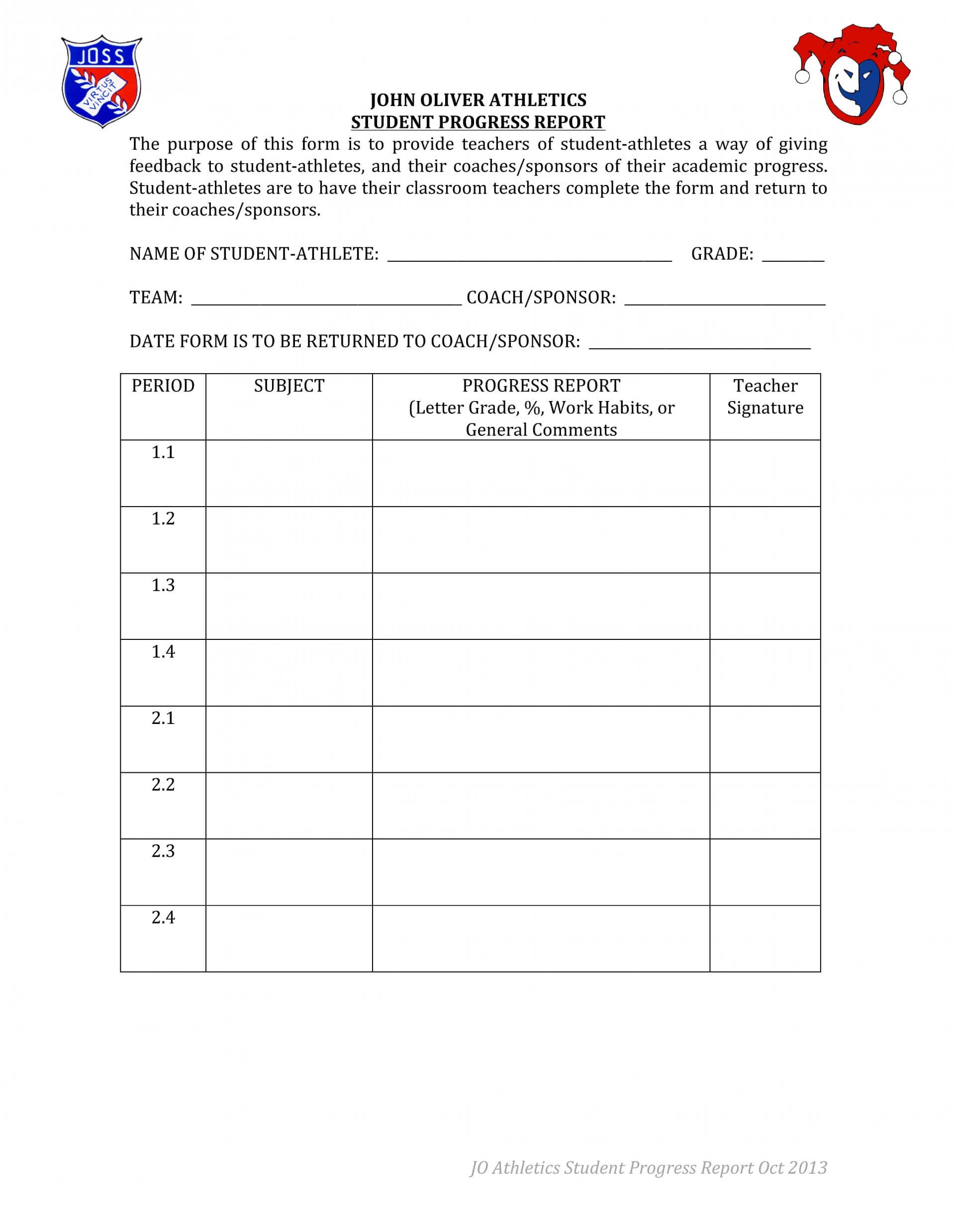 Beautiful Student Progress Report Template Ideas Word Doc Intended For Student Grade Report Template