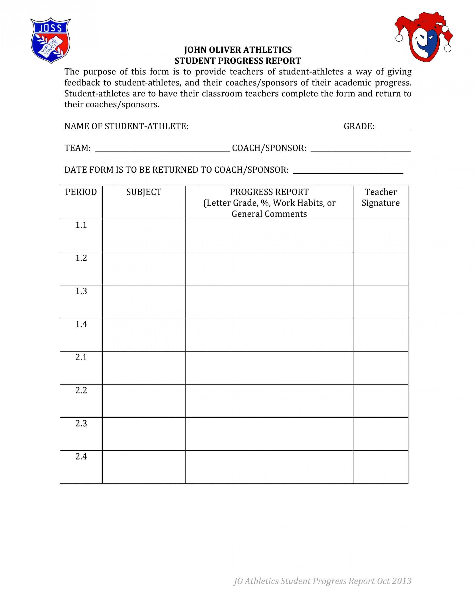 Beautiful Student Progress Report Template Ideas Word Doc Intended For Student Grade Report Template