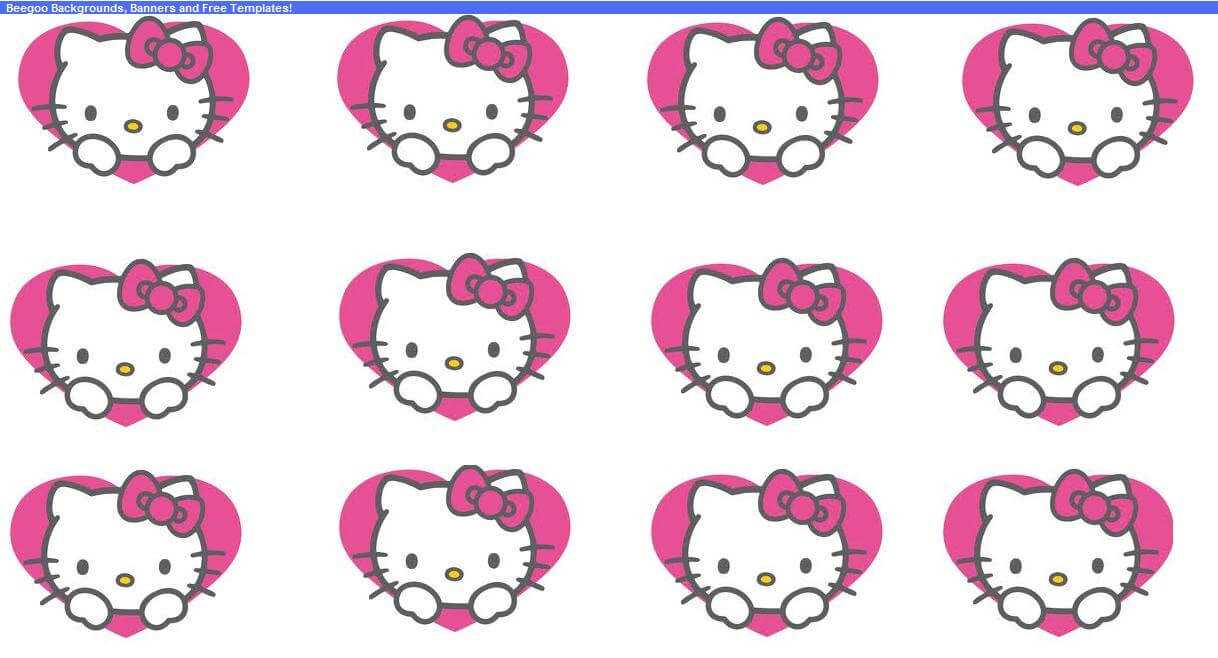 Beegoo Designs: "hello Kitty Hearts" Background & "hello Intended For Hello Kitty Banner Template