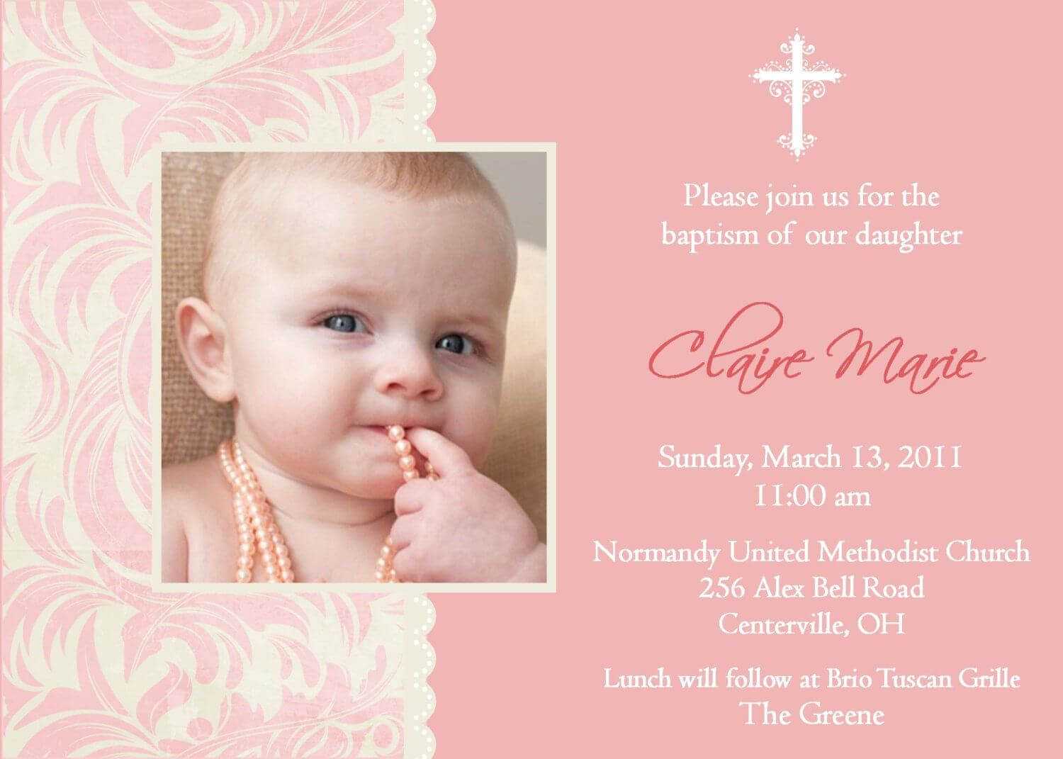 Best Font For Christening Invitation | Invitations | Baptism Inside Baptism Invitation Card Template