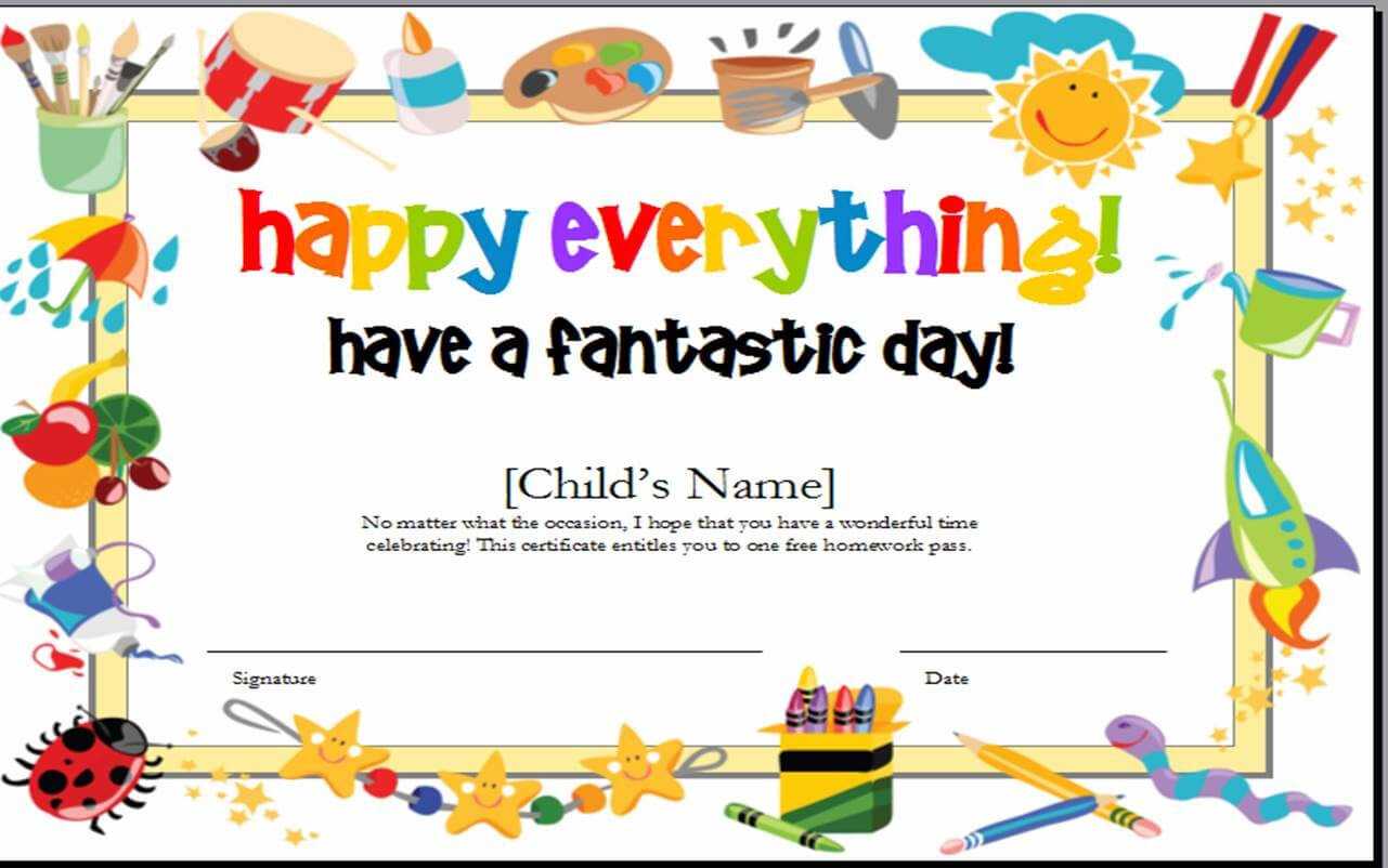 Best Ideas For Kids Gift Certificate Template On Summary Within Kids Gift Certificate Template