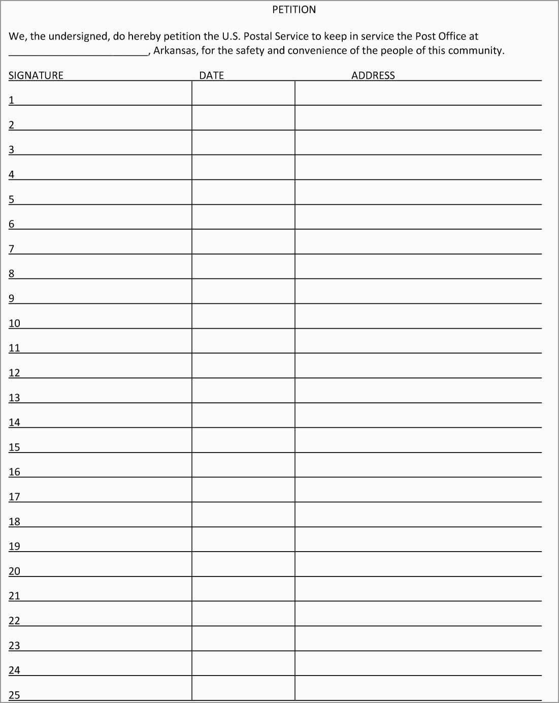 Best Of Free Template For Petition Signatures | Best Of Template Regarding Blank Petition Template