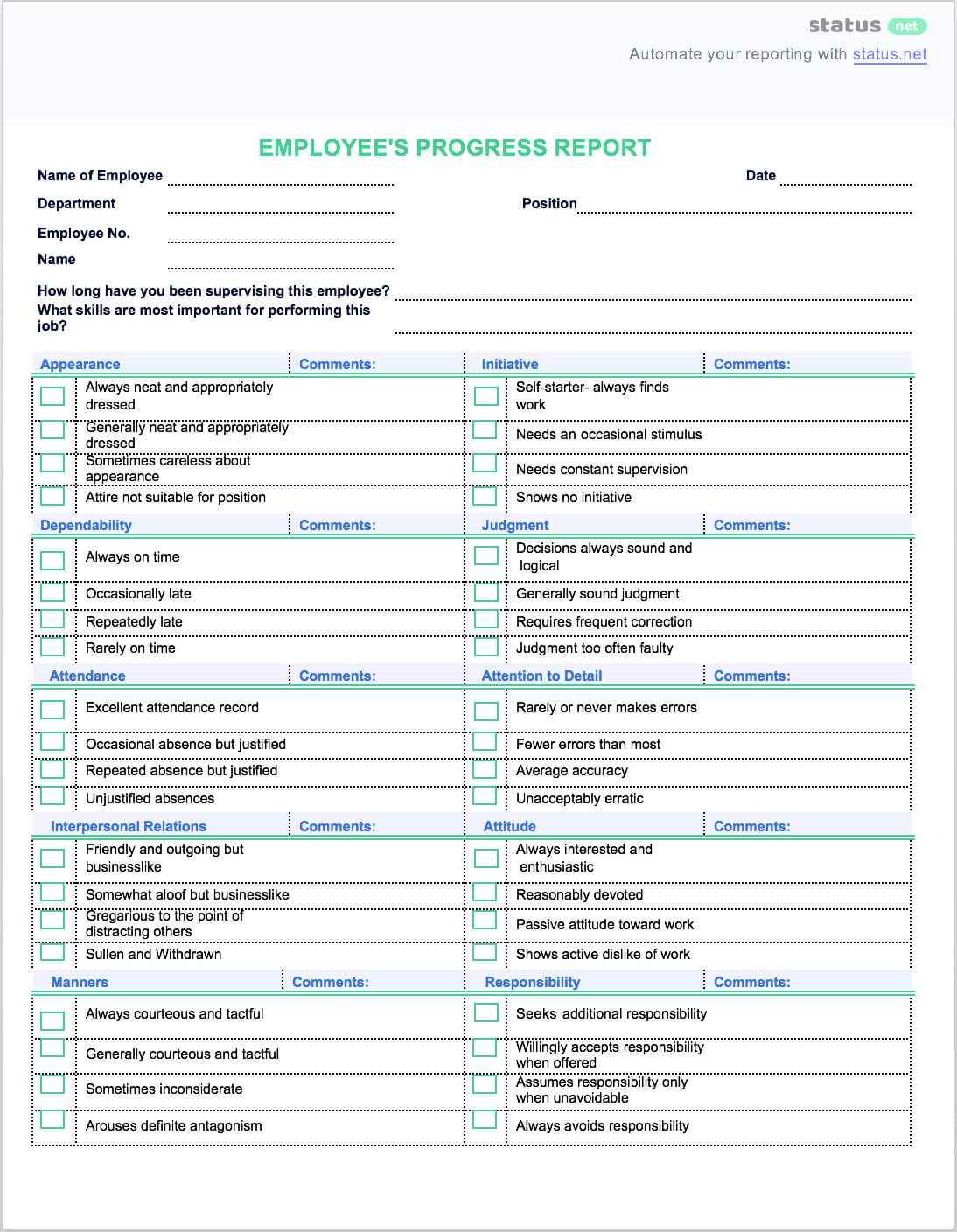Best Progress Report: How To's + Free Samples [The Complete For Staff Progress Report Template