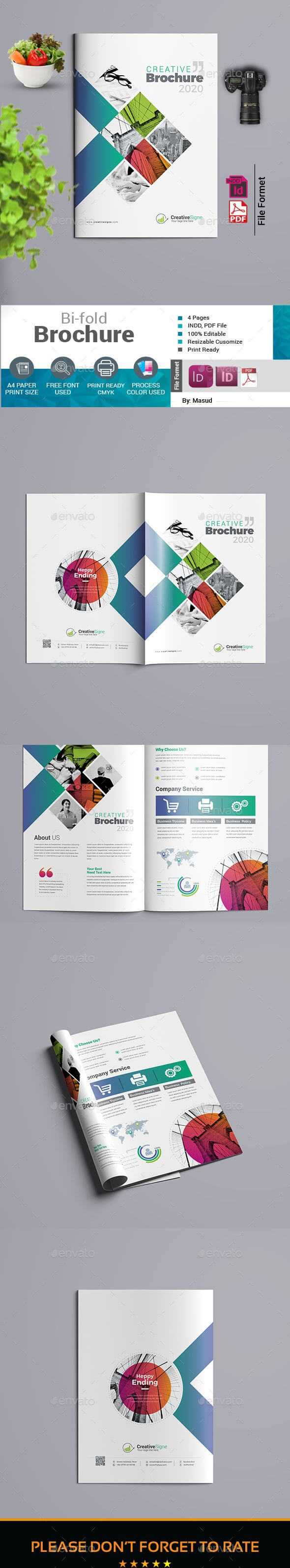 Bi Fold Brochure Template Indesign Indd – A4 And Us Letter In Letter Size Brochure Template