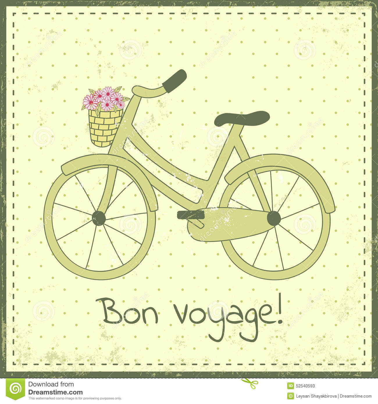 Bike Postcard Stock Vector. Illustration Of Design, Cycling For Bon Voyage Card Template