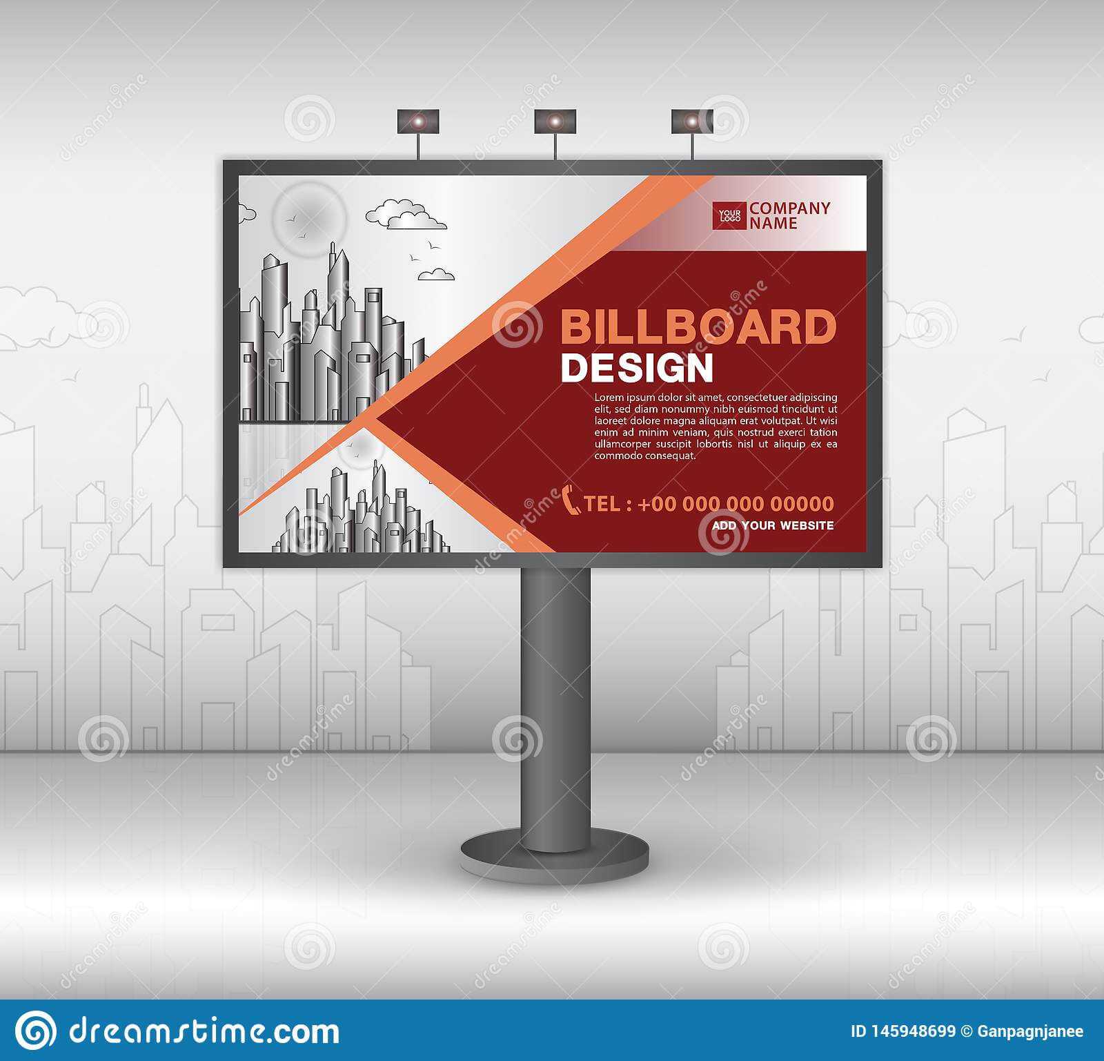 Billboard Banner Template Vector Design, Advertisement With Outdoor Banner Template