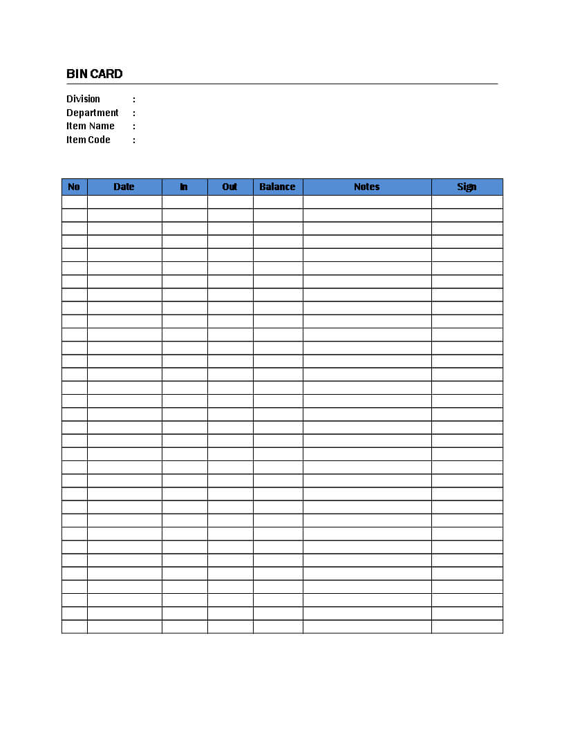 Bin Card – Are You Managing A Warehouse And Like To Regarding Sample Job Cards Templates