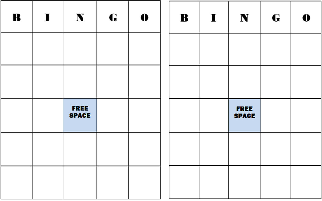 Bingo Templates With Blank Bingo Template Pdf