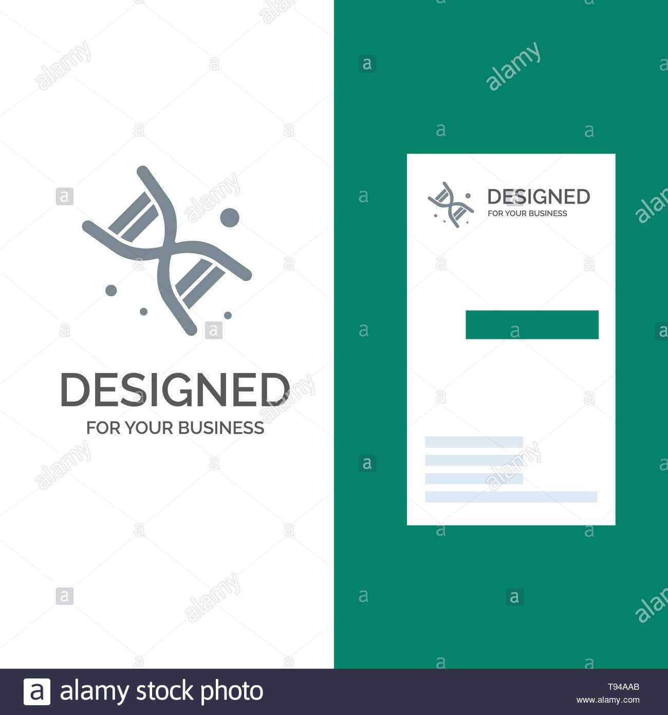 Bio, Dna, Genetics, Technology Grey Logo Design And Business In Bio Card Template