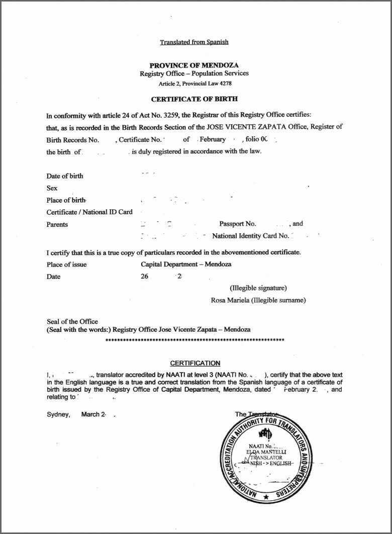 Birth Certificate Copy – Mallerstang With Regard To Spanish To English Birth Certificate Translation Template