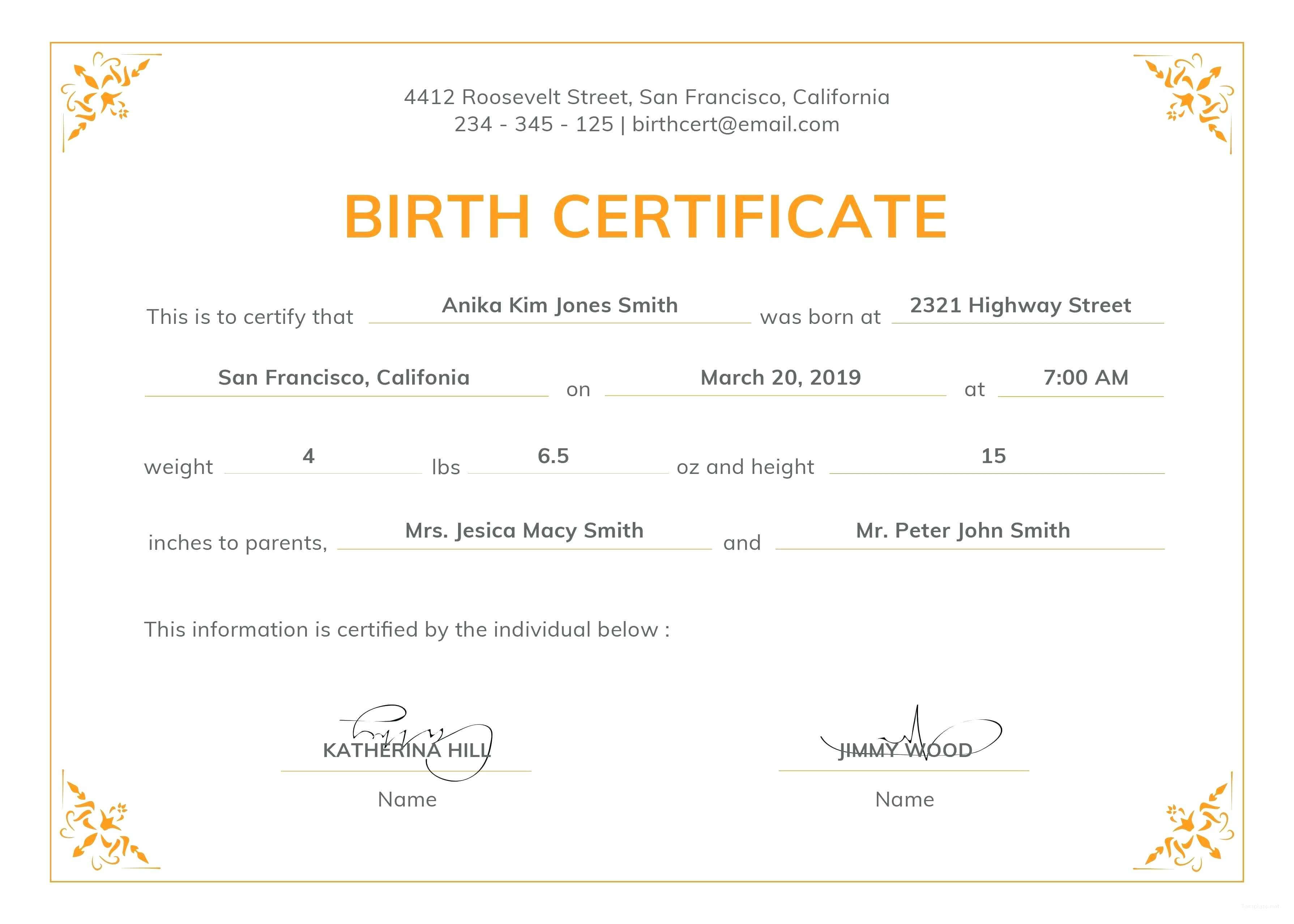 Birth Certificate Maker – Adaptpaper.co Pertaining To Girl Birth Certificate Template