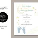 Birth Certificate – Printable Certificate Of Birth, Newborn Gift, Baby  Shower Gift, You Edit, Girl, Boy, Bc7 Inside Girl Birth Certificate Template